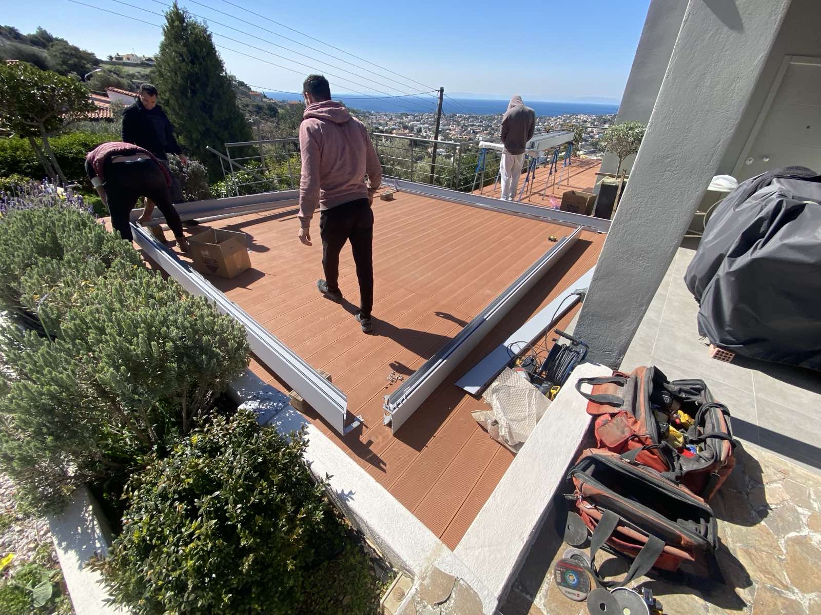 Flat Τεντοπέργκολα με LED στο Λαγονήσι — φωτογραφία 5 από 10
