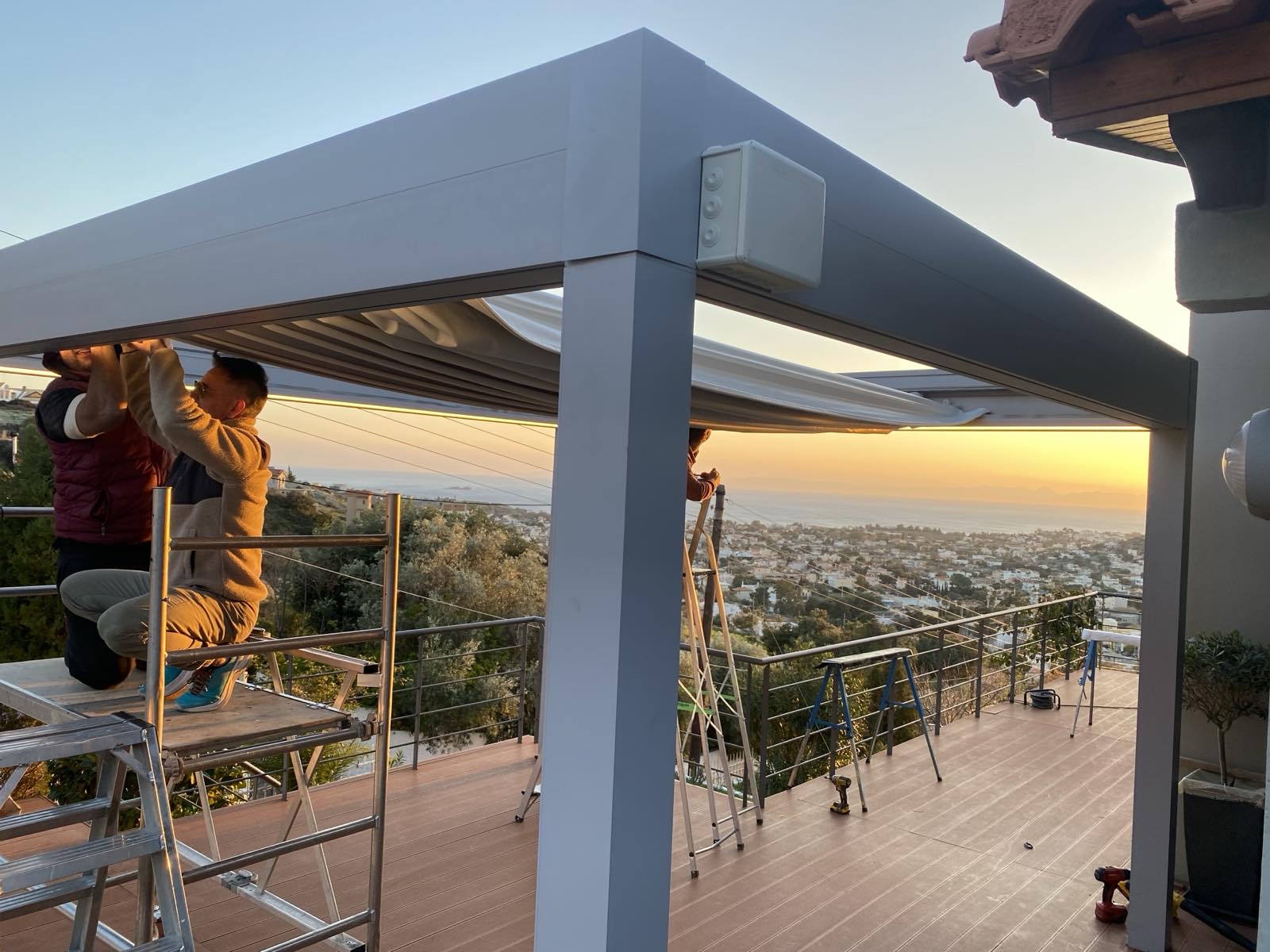 Flat Τεντοπέργκολα με LED στο Λαγονήσι — φωτογραφία 9 από 10