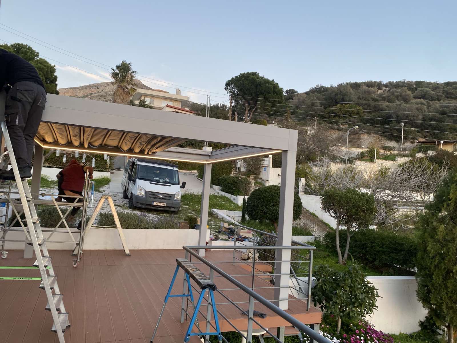Flat Τεντοπέργκολα με LED στο Λαγονήσι — φωτογραφία 10 από 10