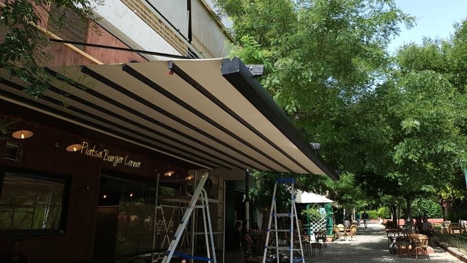 Έργο με κρεμαστή τεντοπέργκολα σε κατάστημα Πιάτσα Καλαμάκι, Αττική — φωτογραφία 6 από 7