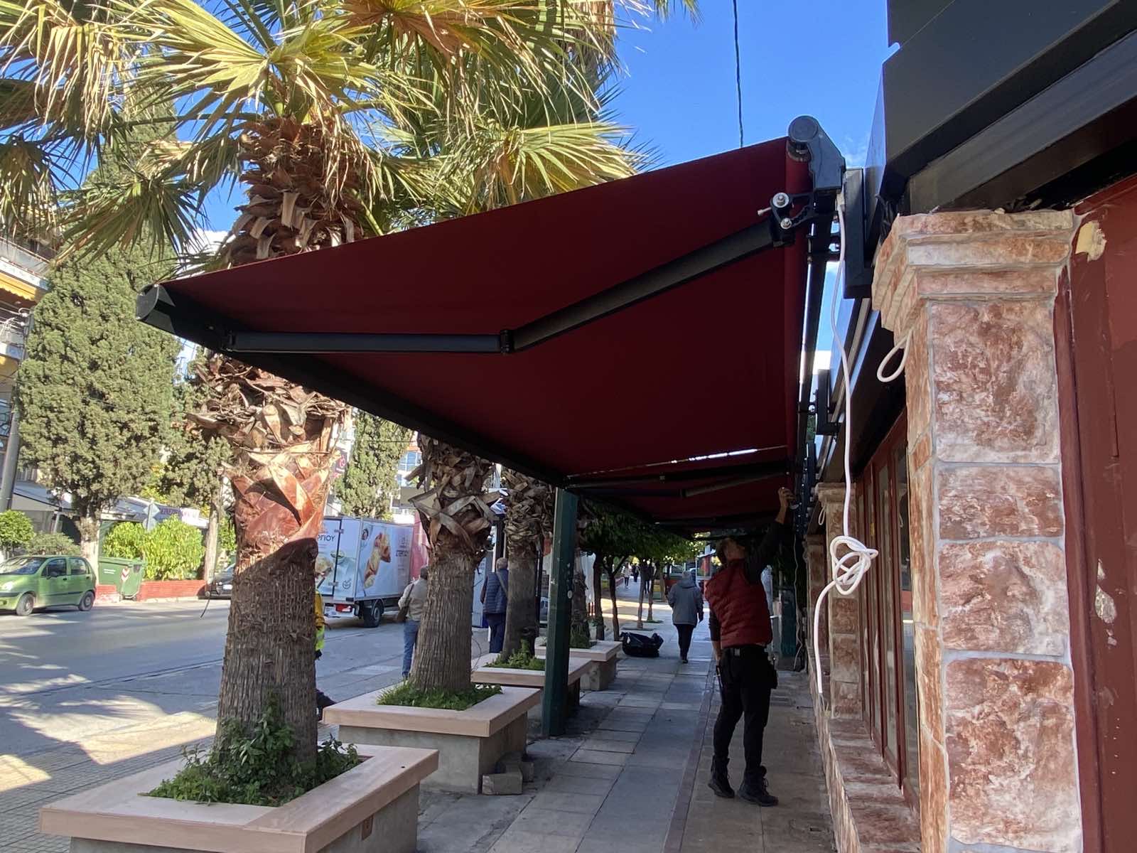 Τέντες μπάρας με βραχίονες και ασύρματα μοτέρ σε κατάστημα Πιάτσα Καλαμάκι, Νέα Φιλαδέλφεια — φωτογραφία 4 από 8